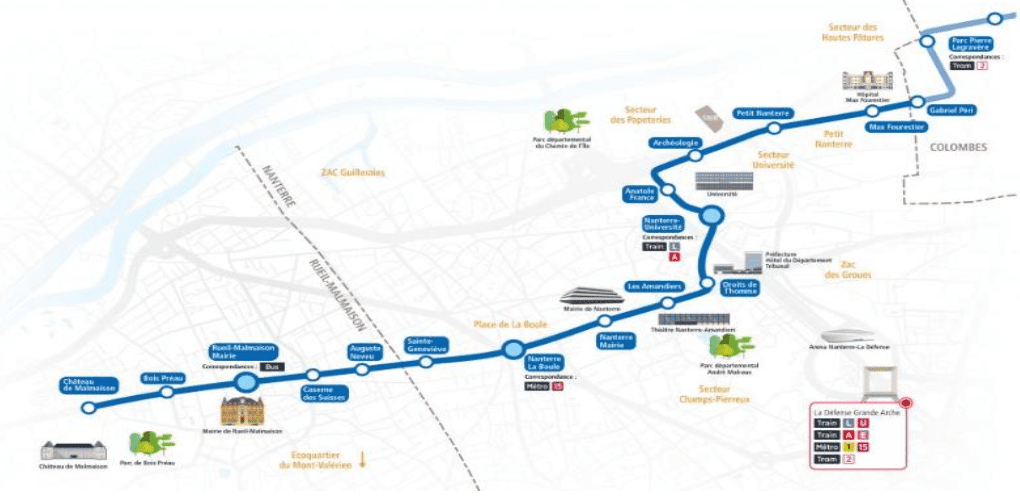 Prolongement du tramway T1 vers Nanterre et Rueil-Malmaison